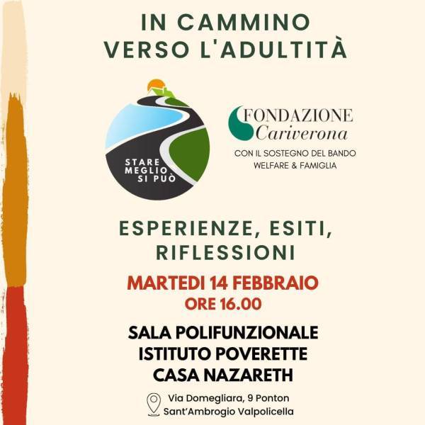 In cammino verso l'adultità, 14 febbraio 2023 ore 16.00