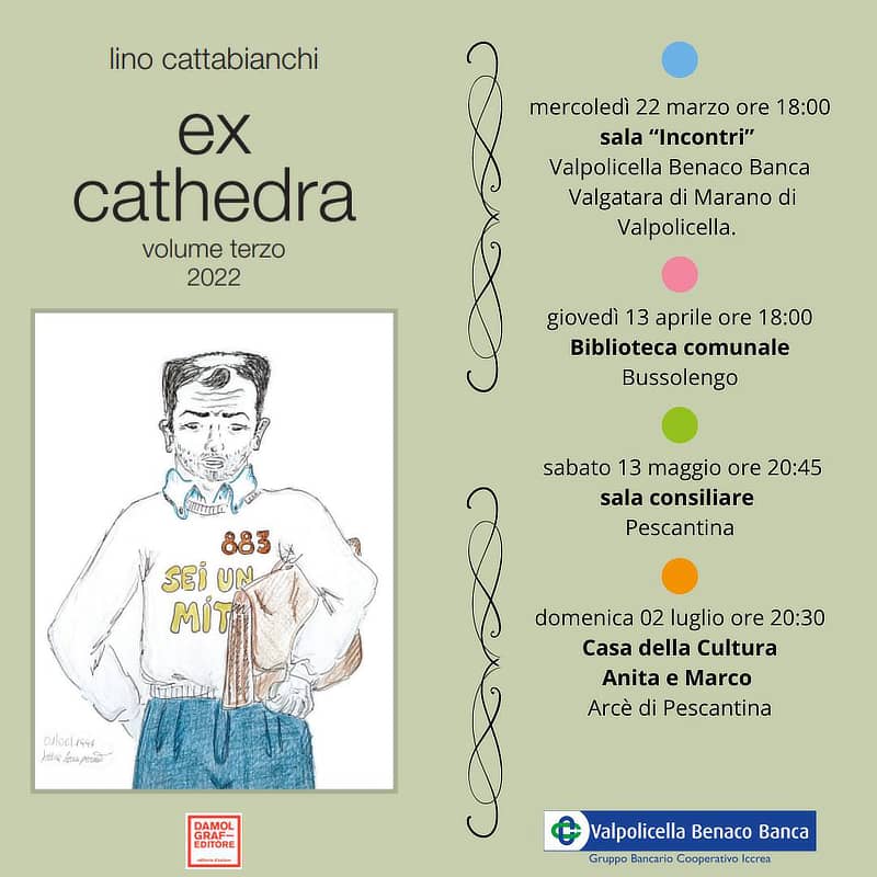 Ex Cathedra, presentazione del terzo volume di “Ex Cathedra”, la serie del professor Lino Cattabianchi nata dalla omonima rubrica quindicinale del settimanale Verona Fedele